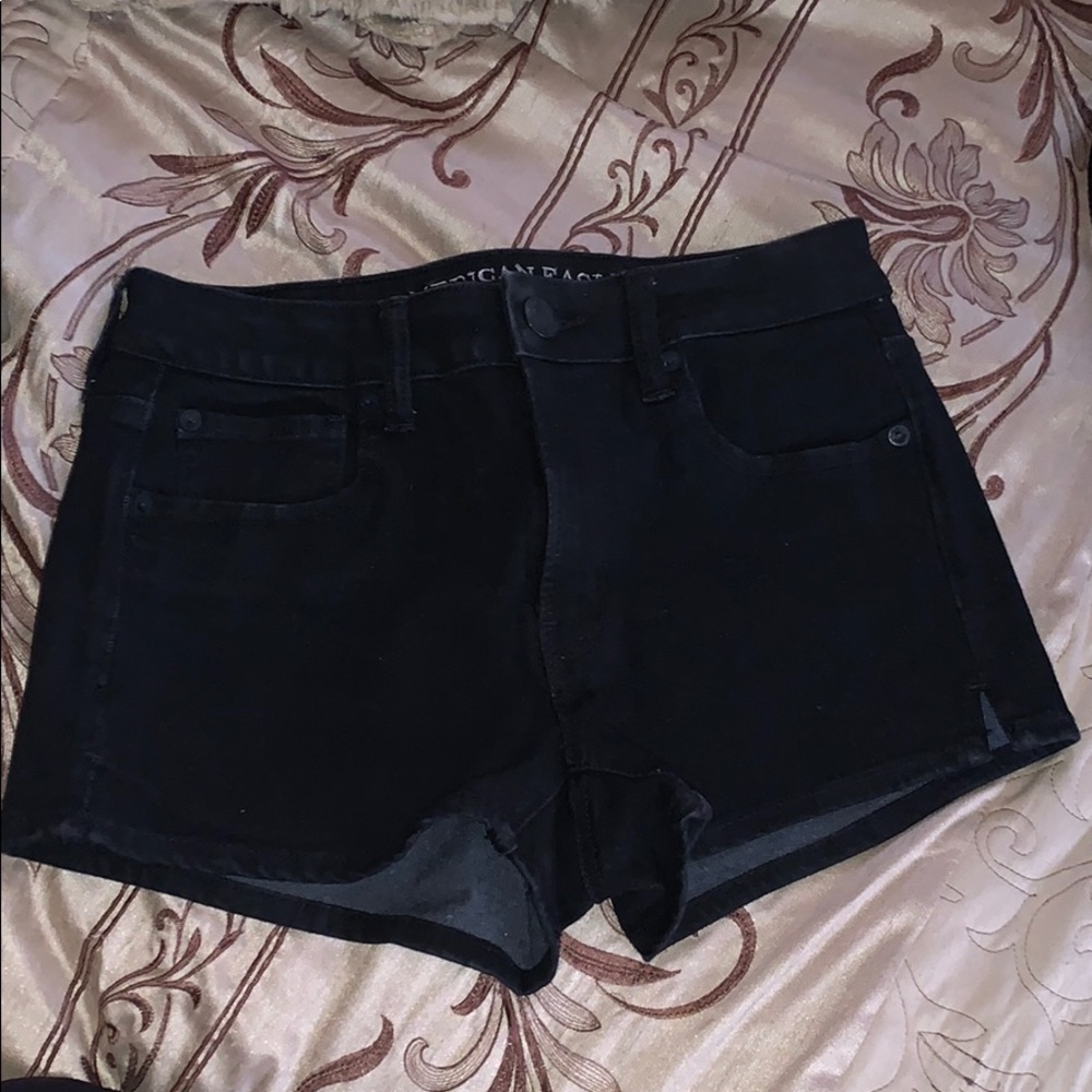 Black jean shorts